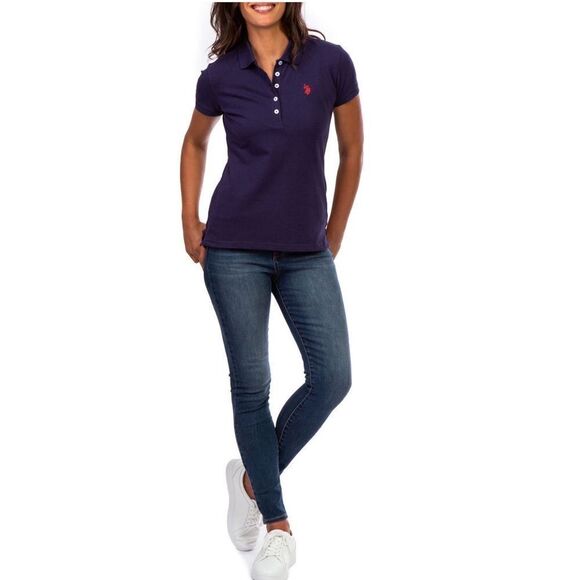 U.S. Polo Assn Women’s Navy Classic Polo T-shirt - Picture 1 of 4